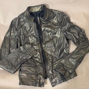 White House Black Market Shimmering Metallic Jacket sz 4
